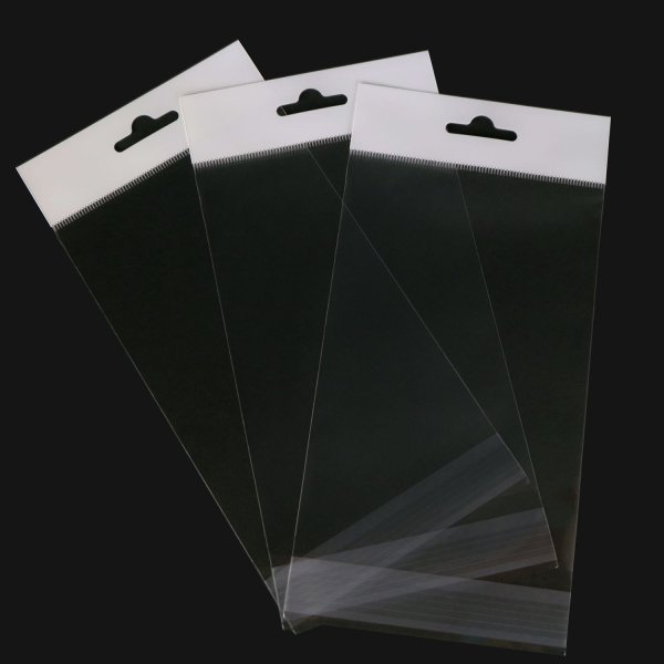 画像5: 白ヘッダー付OPP袋 ハガキ用 飛行機穴 (ユーロフック) 標準#30 (5)