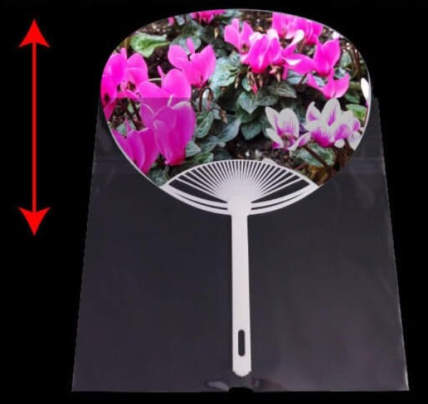 画像4: うちわ用OPP袋 テープ付 レギュラー 本体側開閉自在テープ 標準#30 (4)