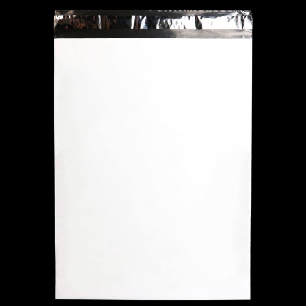 画像2: 宅配ビニール袋 B4サイズ 白(ホワイト) 300ｘ400+50mm #60 (2)