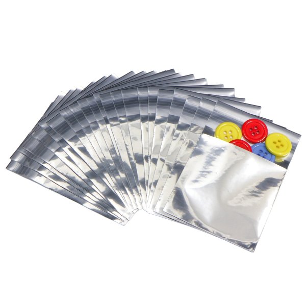 画像4: アルミ蒸着袋 テープ付 60x60+30mm シルバー (4)