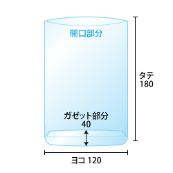 ガゼット用OPP袋寸法図2