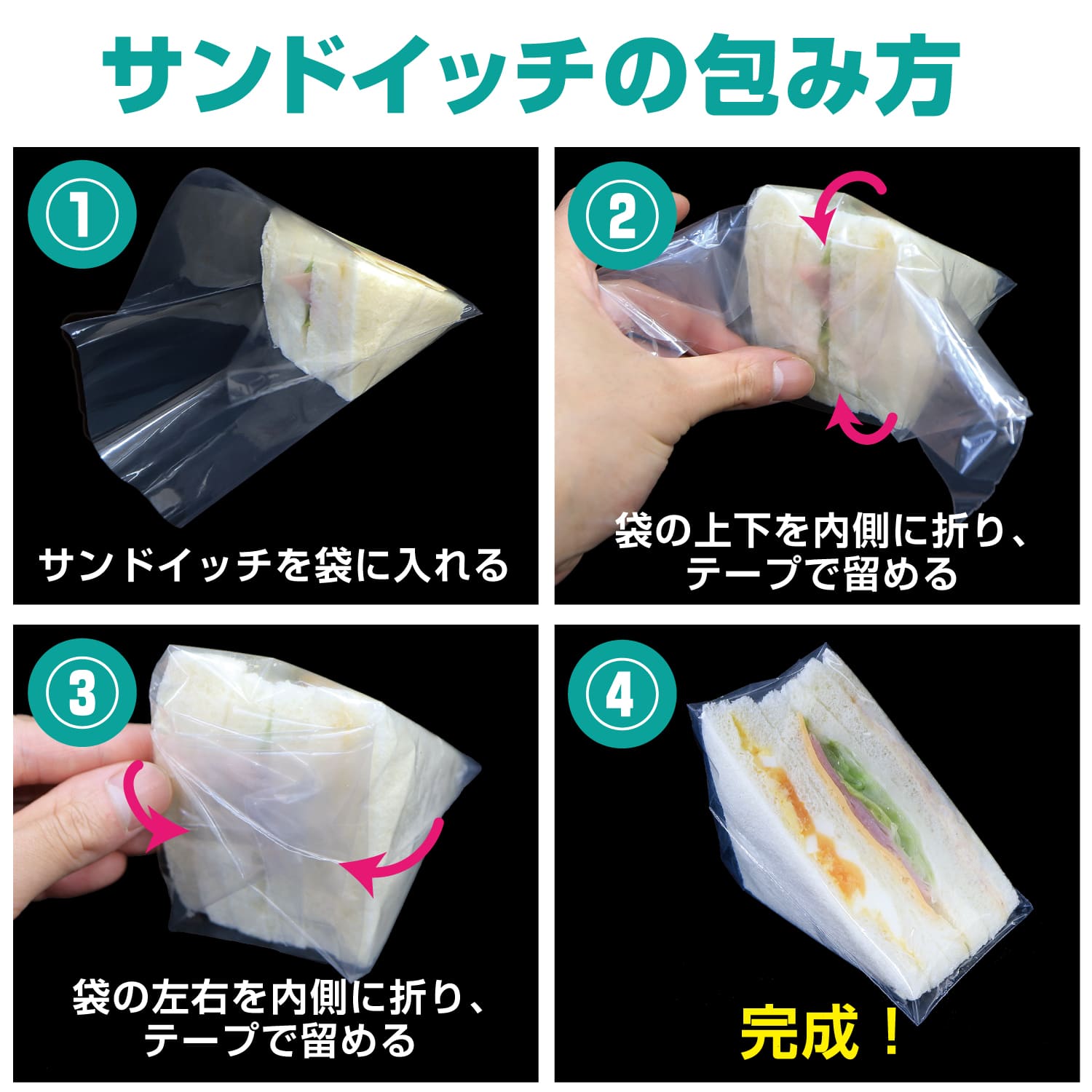 サンドイッチの包み方