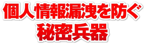 個人情報漏洩を防ぐ秘密兵器