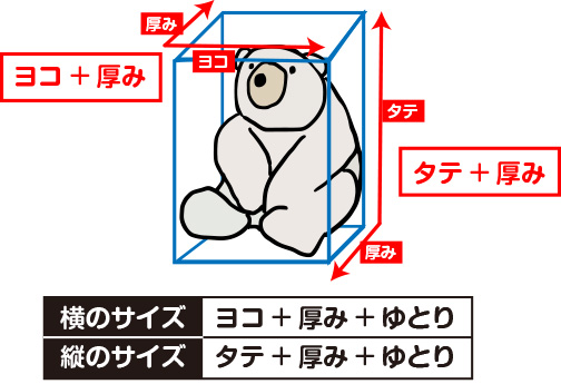 ぬいぐるみの測り方