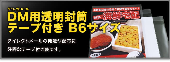 DM用透明封筒テープ付き B6サイズ