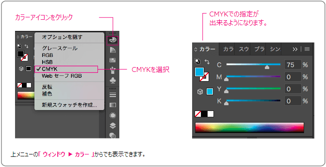 CMYKでの指定方法