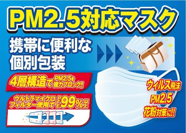 PM2.5対応マスク 特徴