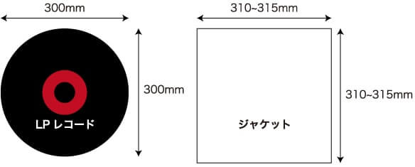 ジャケットの一般的なサイズは 310~315mm 程度