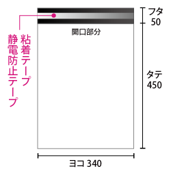 ヨコ340xタテ450+フタ50mm